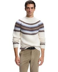 BOSS - Boss By C-fiotto Cable Fair-isle-patterned Mock-neck Sweater - Lyst