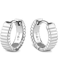 DEVATA - Ribbed Hoop Earrings - Lyst
