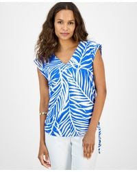 INC International Concepts - Petite Printed Cotton Blouse - Lyst