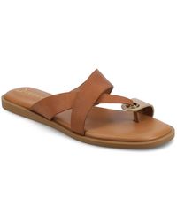 Journee Collection - Prizzie Toe Ring Strappy Flat Sandals - Lyst