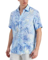 Club Room - Gado Leaf-print Short-sleeve Linen Shirt - Lyst