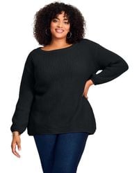 Avenue - Plus Size Waffle Stitch Pullover Sweater - Lyst