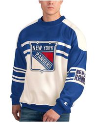 Starter - New York Rangers Defense Fleece Crewneck Pullover Sweatshirt - Lyst