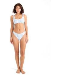 Volcom - Printed Scoop Neck Bikini Top Floral Print Full Coverage Bottoms - Lyst