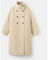 Mango - Wool-blend Funnel-neck Coat - Lyst