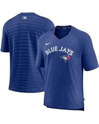 Nike - Toronto Blue Jays Authentic Collection Pregame Raglan Performance V-neck T-shirt - Lyst