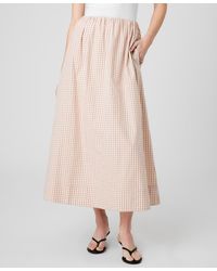 French Connection - Gingham Ruched Waist Midi Skirt - Lyst