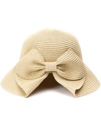 BCBGMAXAZRIA - Straw Bow Back Brim Floppy Hat - Lyst