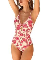 CUPSHE - Act Of Self-love Floral One-piece Swimsuit - Lyst