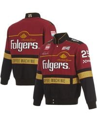 JH Design - Maroon/black Tim Richmond Folgers Twill Uniform Full-snap Jacket - Lyst