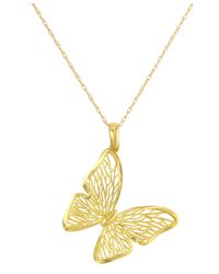 Macy's - Butterfly Openwork Filigree Butterfly 18" Pendant Necklace - Lyst