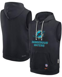 Nike - Pitch Blue Miami Dolphins 2025 Rivalries Collection Standard Issue Sideline Dri-fit Sleeveless Hoodie - Lyst