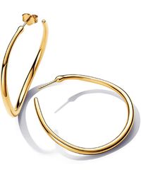 PANDORA - 14k -plated Shaped Open 42 Mm Hoop Earrings - Lyst