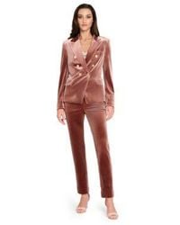 Tahari - Velvet Lapel Collar Blazer Ankle Length Velvet Pants - Lyst