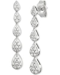 Forever Grown Diamonds - Lab Grown Diamond Pear Cluster Graduated Linear Drop Earrings (1/2 Ct. T.w. - Lyst