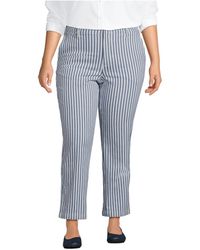 Lands' End - Mid Rise Classic Straight Leg Chino Ankle Pants - Lyst