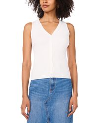 Vince Camuto - Ribbed Button-front Sweater Vest - Lyst