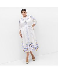 City Chic - Plus Size Annabelle Button Down Floral Midi Dress - Lyst