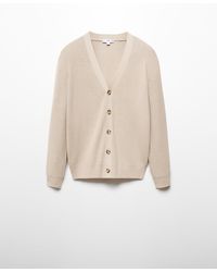 Mango - Buttoned Ribbed Cardigan - Lyst