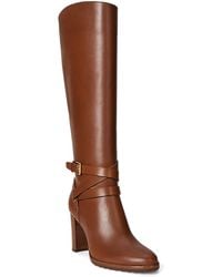 Ralph Lauren - Collins Stacked Heel Tall Boots - Lyst