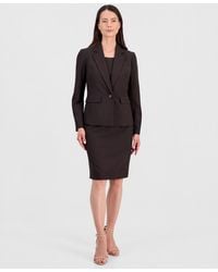 Le Suit - One-button Peplum Jacket & Basic Sheath Dress Suit - Lyst