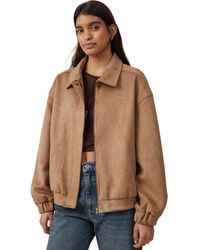 Cotton On - Faux Suede Bomber Jacket - Lyst