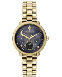 Olivia Burton - Moonphase Tone Stainless Steel Bracelet Watch - Lyst