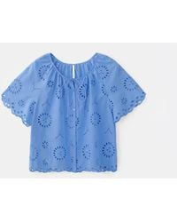 Mango - 100% Cotton Openwork Embroidery Blouse - Lyst