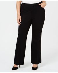 Anne Klein Plus Size Wide-leg Pants - Black