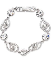 Givenchy - Silver-tone Crystal Pave Pear Stone Flex Bracelet - Lyst