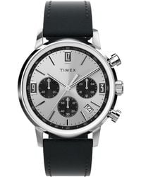 Timex - Chronograph Leather Watch - Lyst