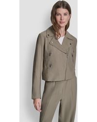 DKNY - Zipper Detailed Crinkle Jacket - Lyst