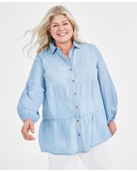 Style & Co. - Plus Size Long-sleeve Tiered Tunic Shirt - Lyst