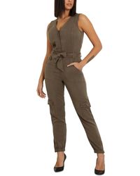 Guess - Indy Belted Sleeveless Cargo Jumpsuit - Lyst