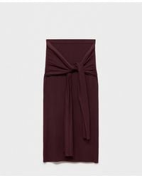 Mango - Knot Detail Knitted Skirts - Lyst