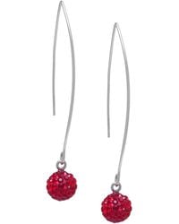 Macy's - Crystal Pave Orb Threader Earrings - Lyst