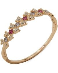 Anne Klein - Glass And Plastic Stone Fluted Hinge Bracelet - Lyst