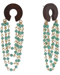 The Sak - Wood Rosary Bead Earrings - Lyst