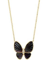Effy - Effy Mother Of Pearl & Diamond Accent Butterfly 18" Pendant Necklace - Lyst