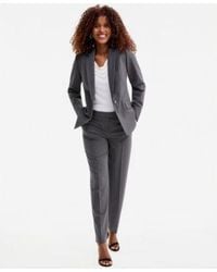 Kasper - Washable Notch Collar One Button Jacket Cowl Neck Cap Sleeve Top Mid Rise Fly Front Straight Pants - Lyst