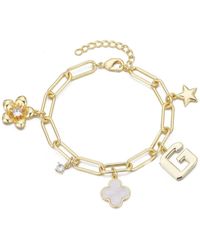 Adornia - Gold Initial Chunky Charm Bracelet - Lyst