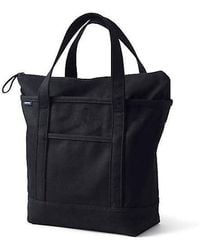 Lands' End - Medium Solid Color 5 Pocket Zip Top Canvas Tote Bag - Lyst