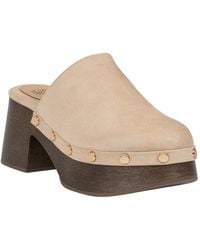 Gc Shoes - Innis Studded Chunky-heel Faux Suede Platform Mule Clogs - Lyst