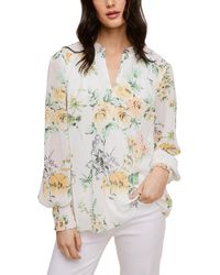 Fever - Printed Yoryu Blouse With Smocked Cuff - Lyst