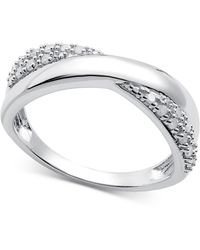 Macy's - Diamond Pave Crossover Ring (1/6 Ct. T.w. - Lyst