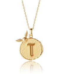 Harry Potter - Wizarding World Golden Snitch Initial Gold Plated Pendant Necklace - Lyst