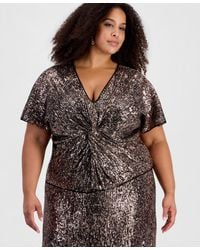 Muse - Plus Size Sequined V-neck Dolman-sleeve Top - Lyst