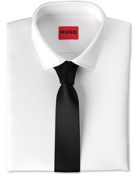 HUGO - By Boss Ribbed Silk Skinny Tie - Lyst