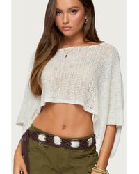 Edikted - Laline Oversized Knit Crop Top - Lyst
