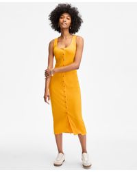 On 34th - Rib-knit Button Down Midi Dress - Lyst